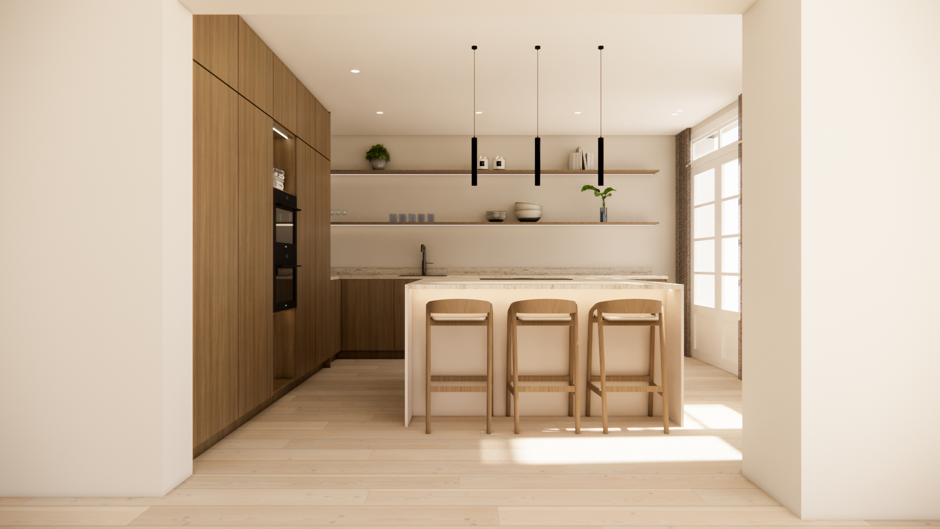 Luxe keuken in Amsterdam ontworpen door Style-Over Moderne design keuken Amsterdam met warm interieur Keukeninterieur Amsterdam met maatwerk en luxe afwerking Luxe keuken ontwerp Amsterdam door Style-Over